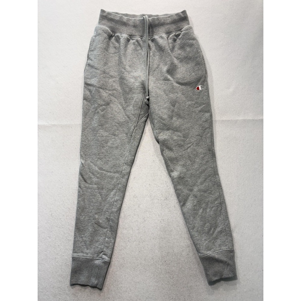 Champion Reverse Weave Sweatpants Mens Medium Gray Fleece Elastic Waist Logo
